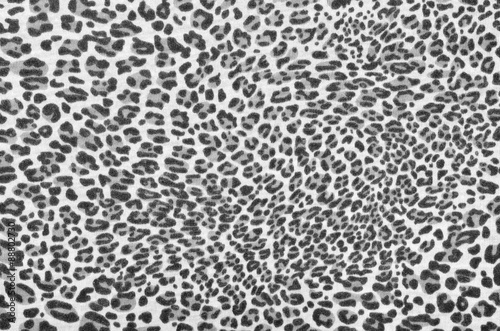 Grey leopard fur pattern. Black and white spotted animal print as background.