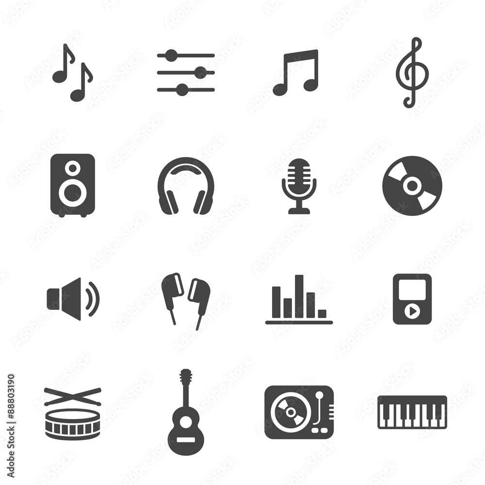 Fototapeta premium Music Icons