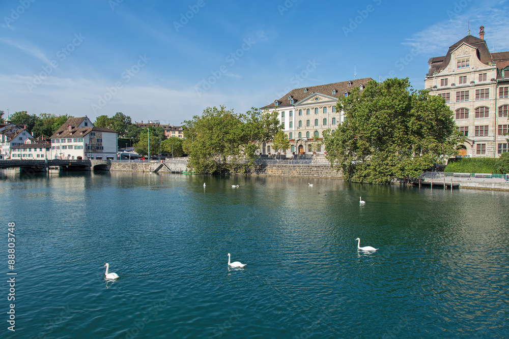 Fototapeta premium Zurich, the Limmat river