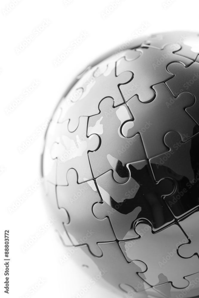 Global strategy & solution business concept, jigsaw puzzle Global strategy & solution business concept, jigsaw puzzle