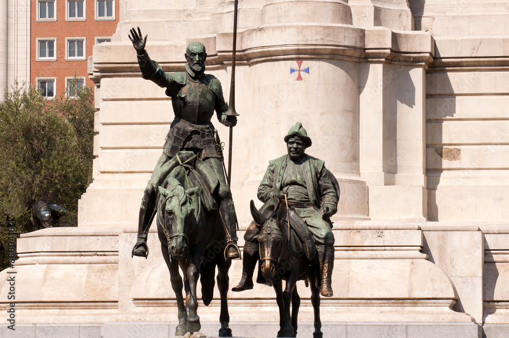 Fototapeta premium Cervantes Denkmal Plaza de Espana Madrid 