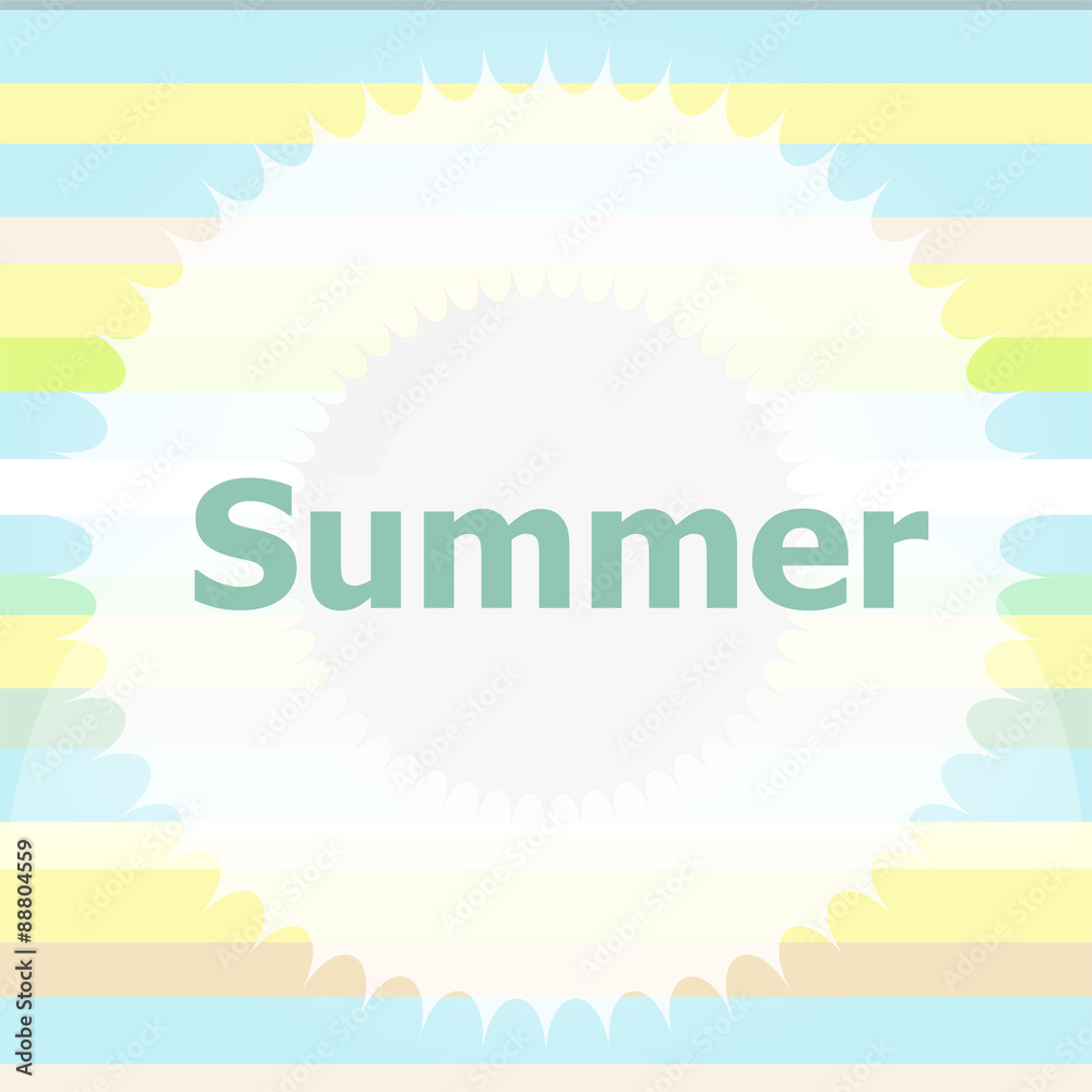 word summer invitation card, chalk drawings, summer holiday