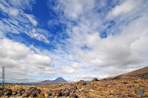 Mount Ngauruhoe and Volcanic landscape  New Zealand in Tongariro National Park in the North Island of New Zealand