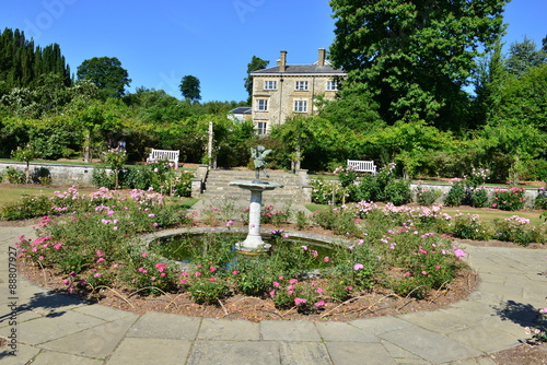 An Italian Rose garden at an English country estate in August photo