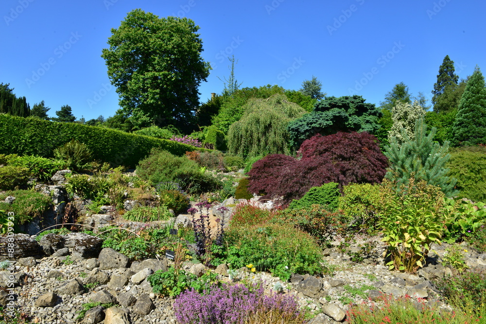 A Rockery garden in the Kent countryside in August.
