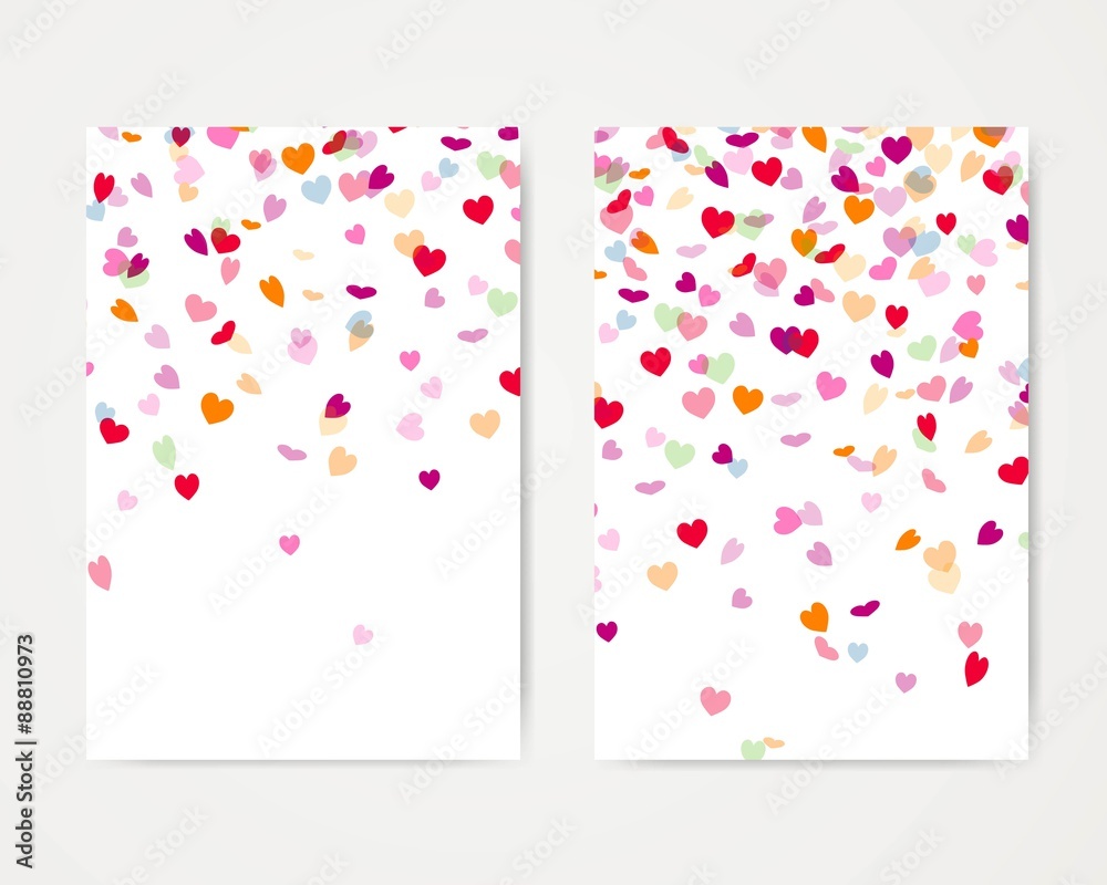 Vector Illustration of a Heart Confetti Design Template