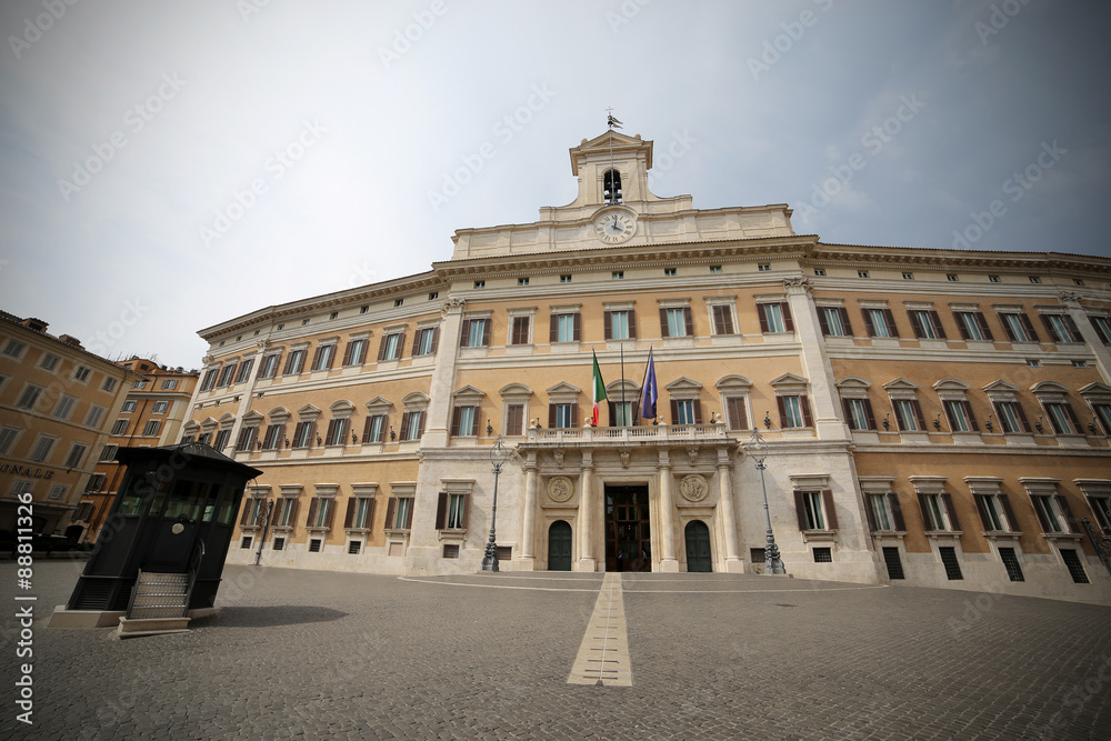Fototapeta premium Palazzo Montecitorio inf Rome: Seat of the Representative chamber of the Italian Parliament