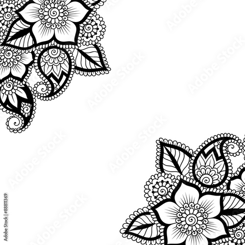 Flower vector ornament corner