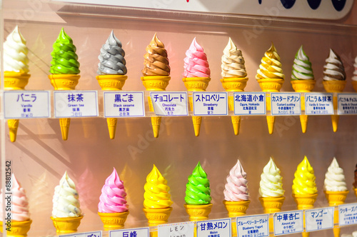 Japan soft serve various flavours