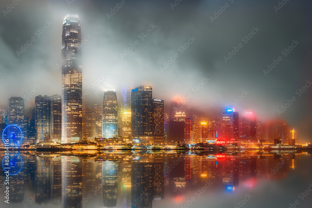 Panorama of Hong Kong and Financial district