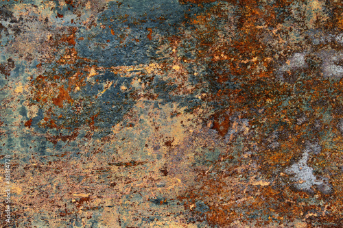 Colored texture of old and rusty metal