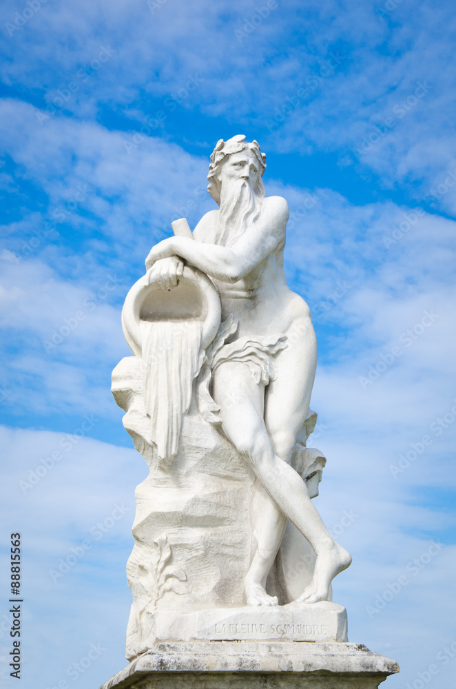 MOSCOW, RUSSIA - June 12, 2015: Marble statue at Kuskovo Park in