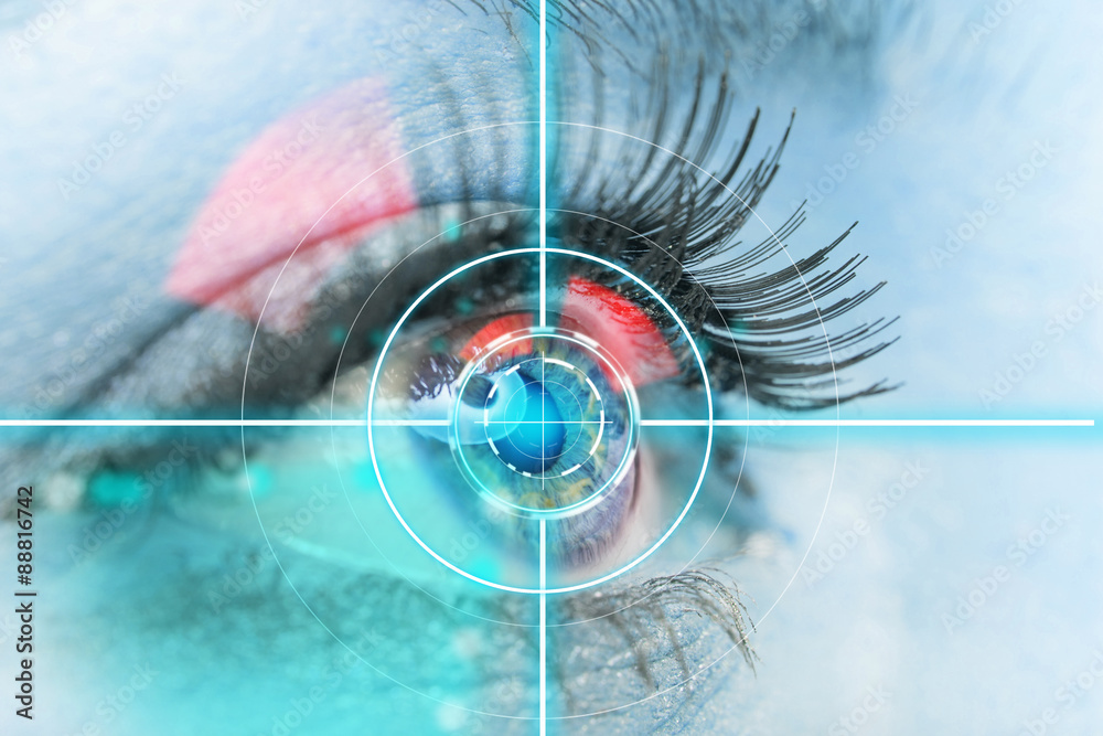 Naklejka premium eye scan interface