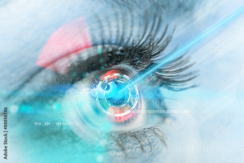 Naklejka premium eye scan interface