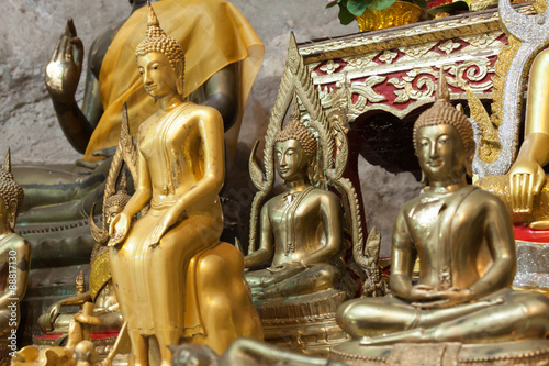 Buddha statues on the tiger cave temple near krabi  thailand