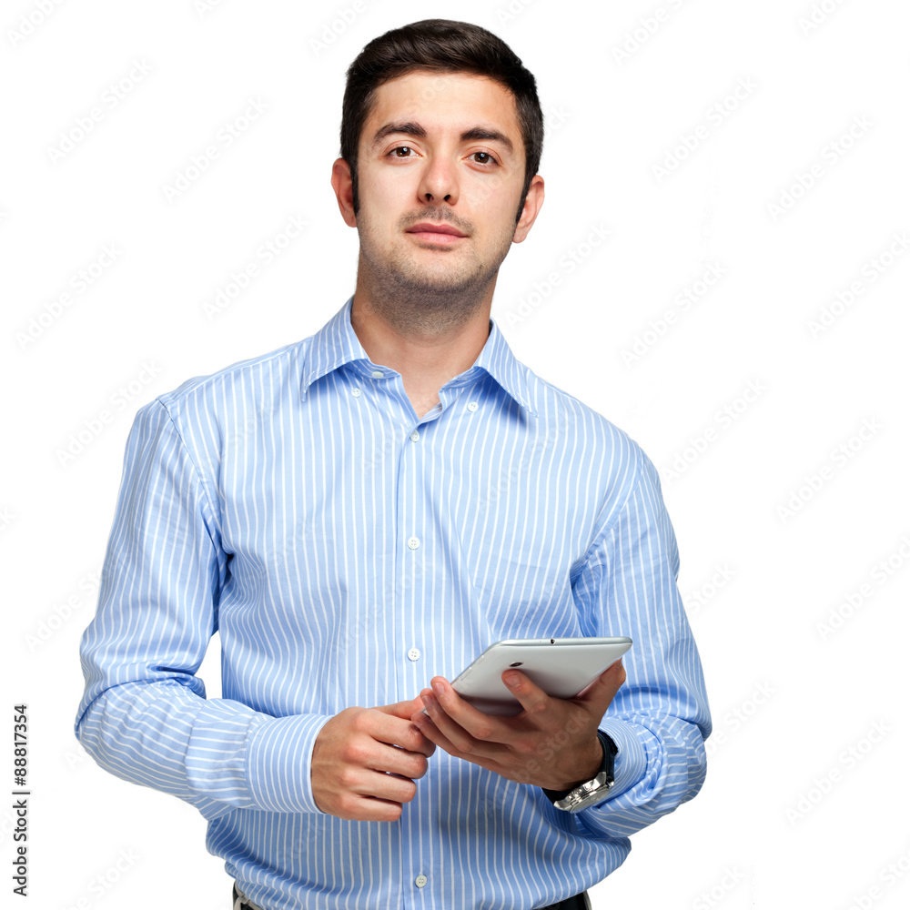 Young man using his tablet Young man using his tablet
