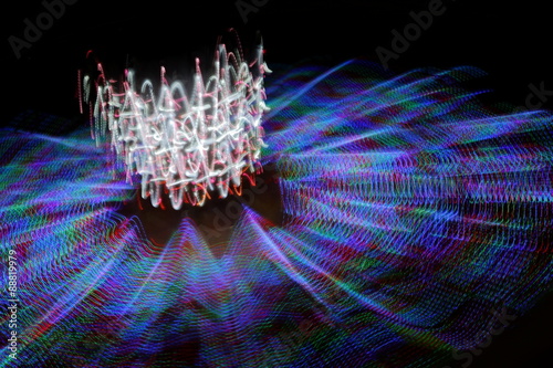Carnival Ride Motion Blur Night Colors