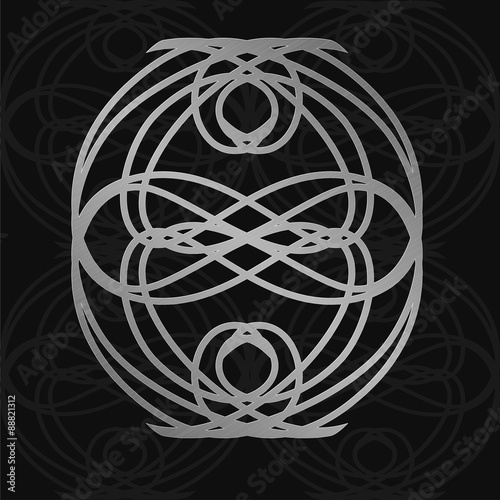 illustration of silver orient ornament