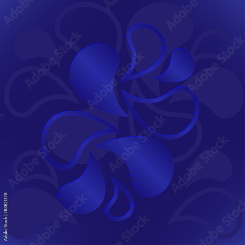 illustration of blue water drops ornament