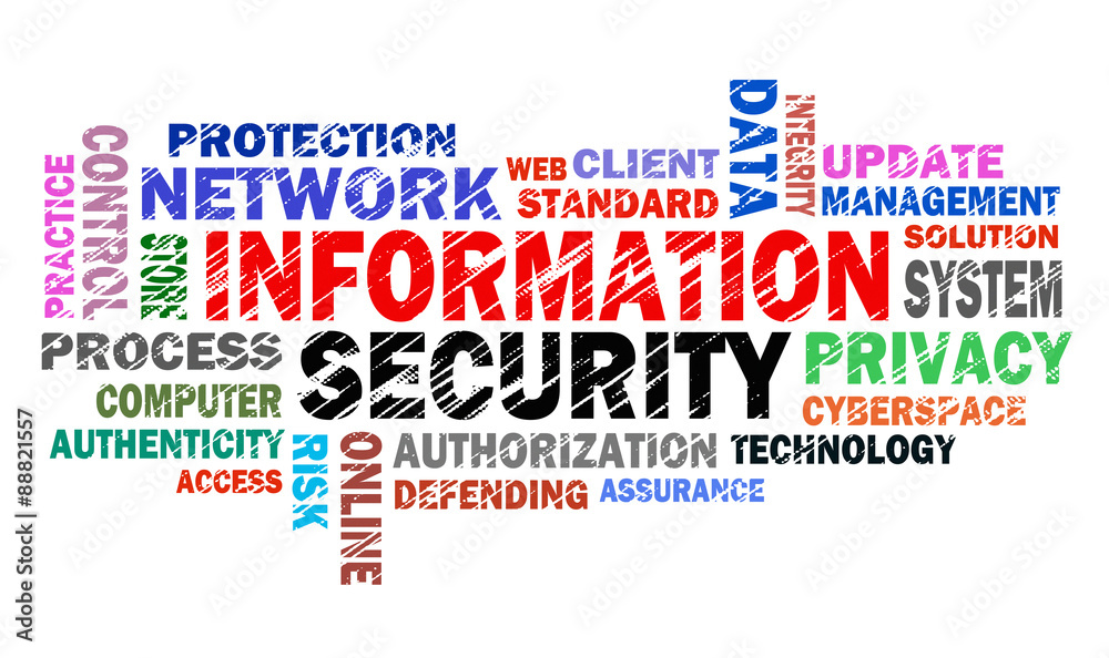 Obraz premium information security word cloud