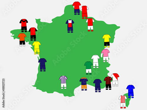 Foto French League Clubs Map 2013-14 Ligue 1