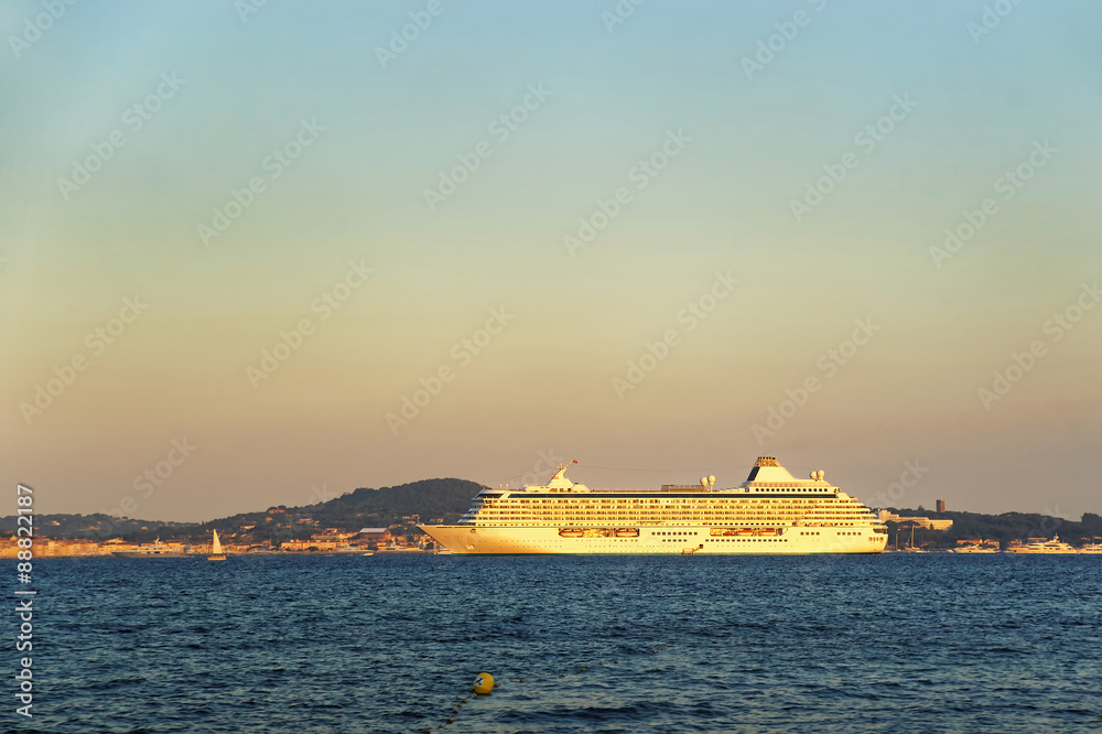 Cruise liner in Saint Tropez harbor