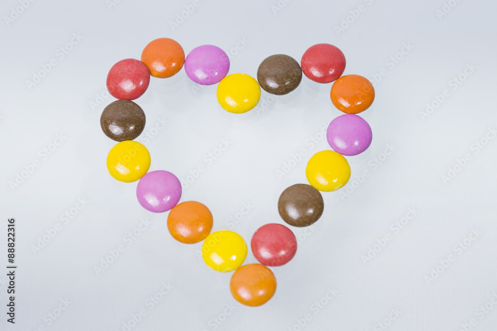 Heart shape of candies Heart shape of candies