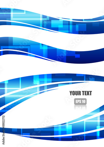 Vector : A set of stripe square abstract with blue background
