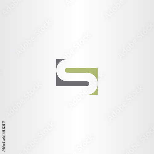 green gray letter s stylized design