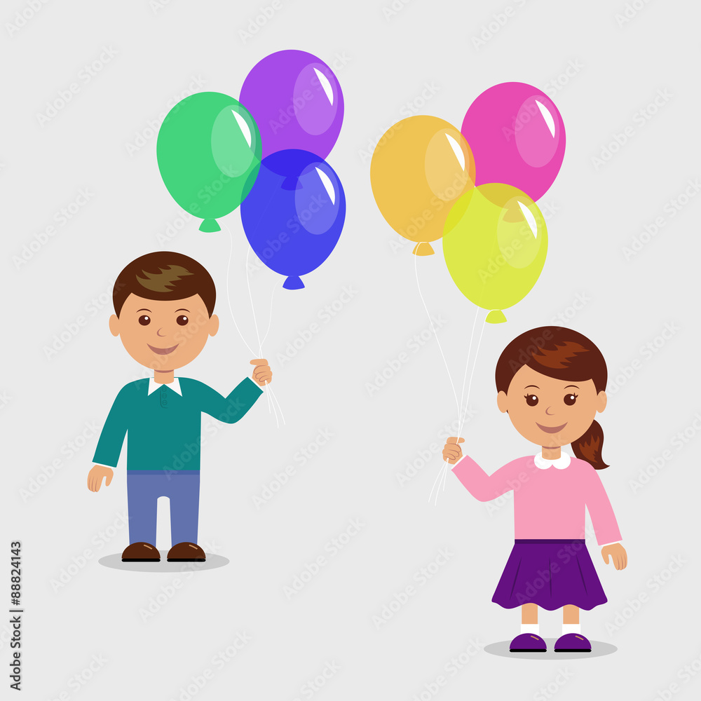 happy girl with balloons happy girl with balloons