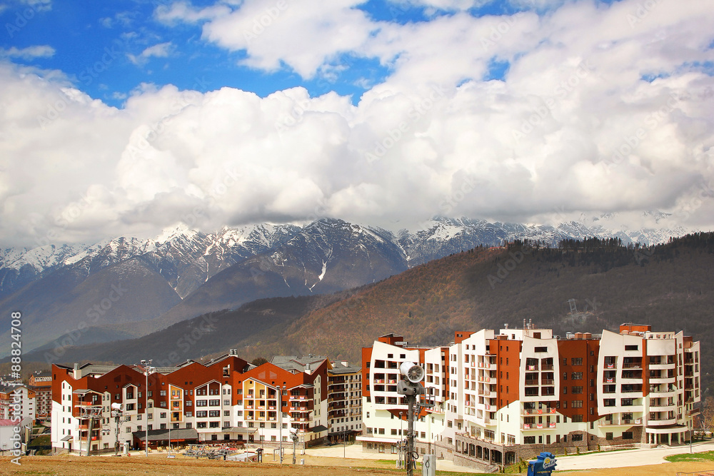 Sochi, Russia: Hotel Rosa Ski Inn in Roza Khutor plateau at the