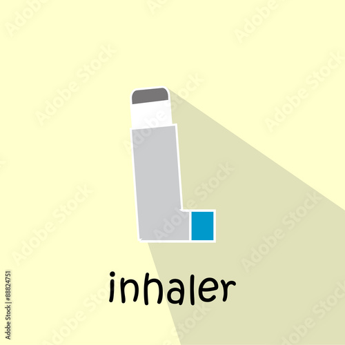inhaler illustration over color background