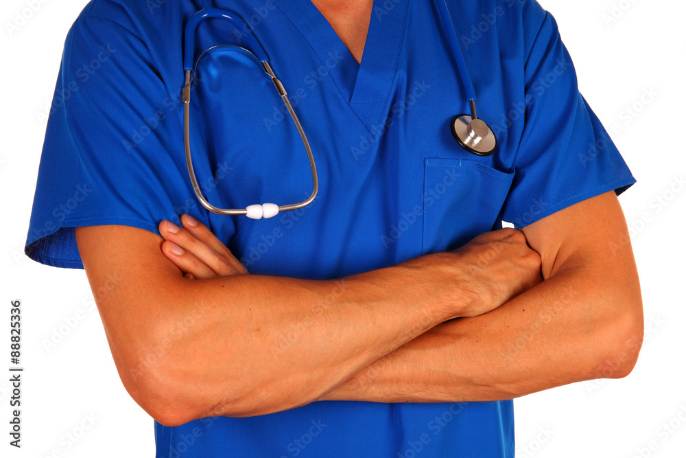 Doctor with stethoscope isolated on white background Doctor with stethoscope isolated on white background