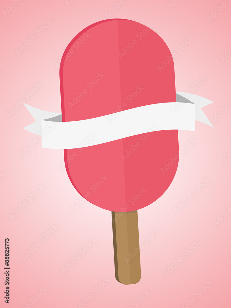 modern chocolate red strawberry flat ice cream or lollipop with blank ribbon place for text business vector background modern chocolate red strawberry flat ice cream or lollipop with blank ribbon place for text business vector background