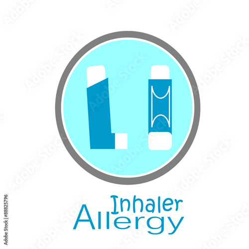 inhaler illustration over color background
