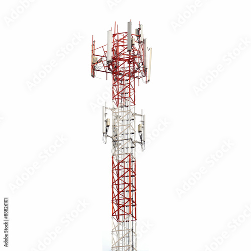 telecommunication tower isolated on white
