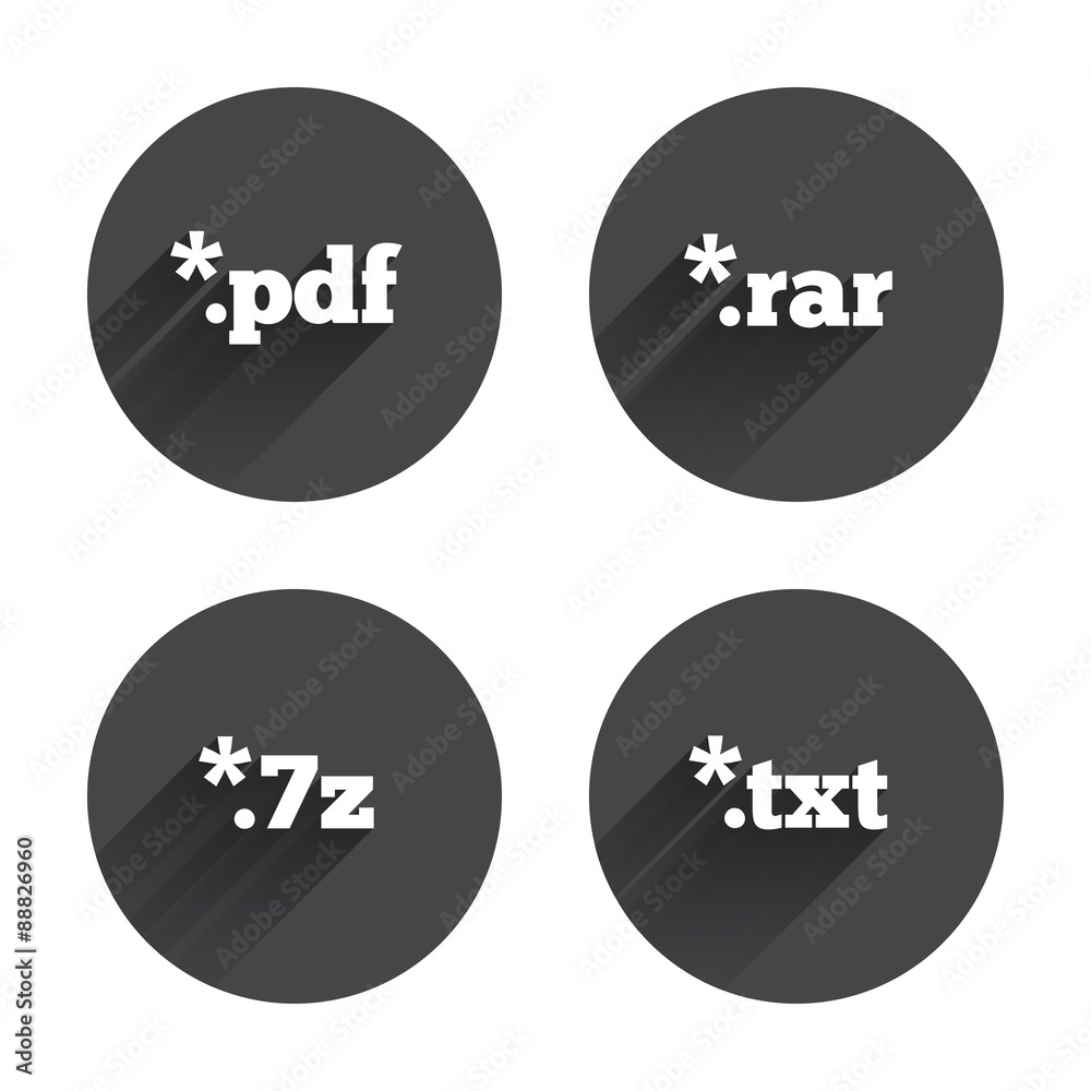 Document signs. File extensions symbols. Document signs. File extensions symbols.