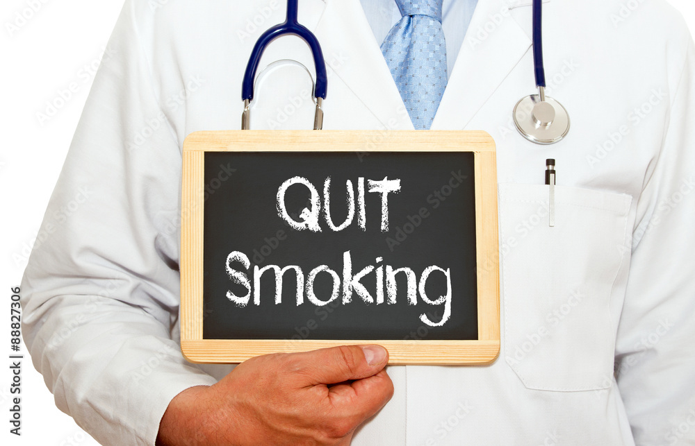 Quit Smoking - Doctor with chalkboard Quit Smoking - Doctor with chalkboard