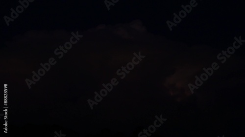 Lightning bolts illuminate the night sky, Time Lapse, 4K