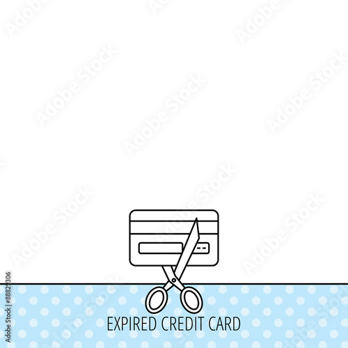 Expired credit card icon. Shopping sign.