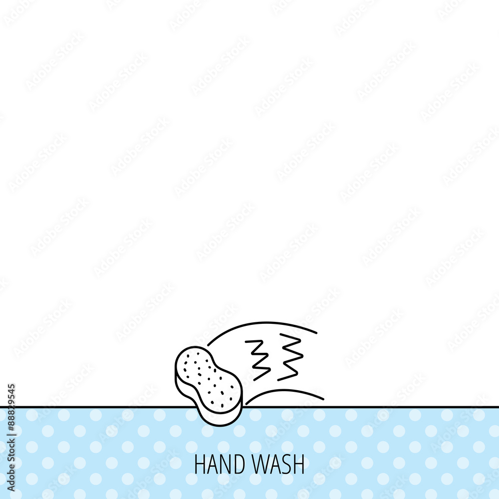 Fototapeta premium Hand wash icon. Cleaning sponge sign.