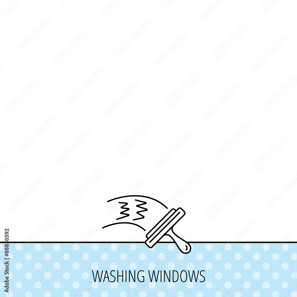 Fototapeta premium Washing windows icon. Cleaning sign.