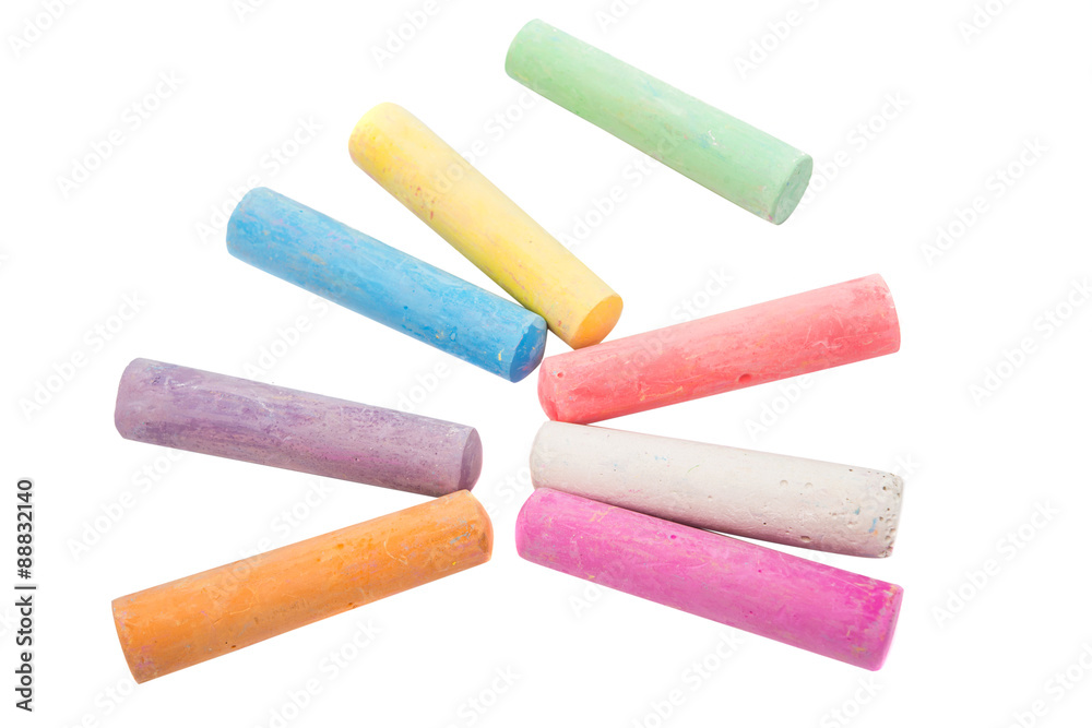 chalks in a variety of colors arranged chalks in a variety of colors arranged