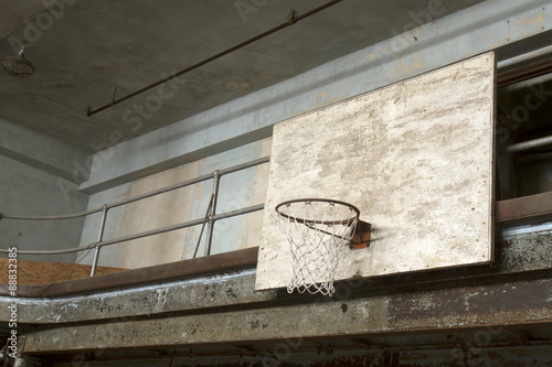 Canvas Print Basketball backboard and net