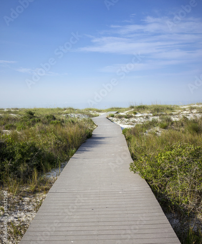 Florida Beach Boardwalk through Dunes