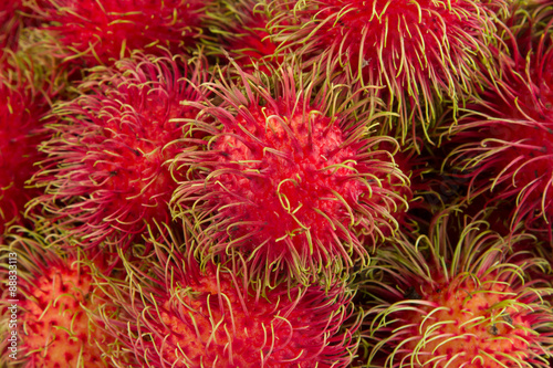 Close up rambutans fruit.