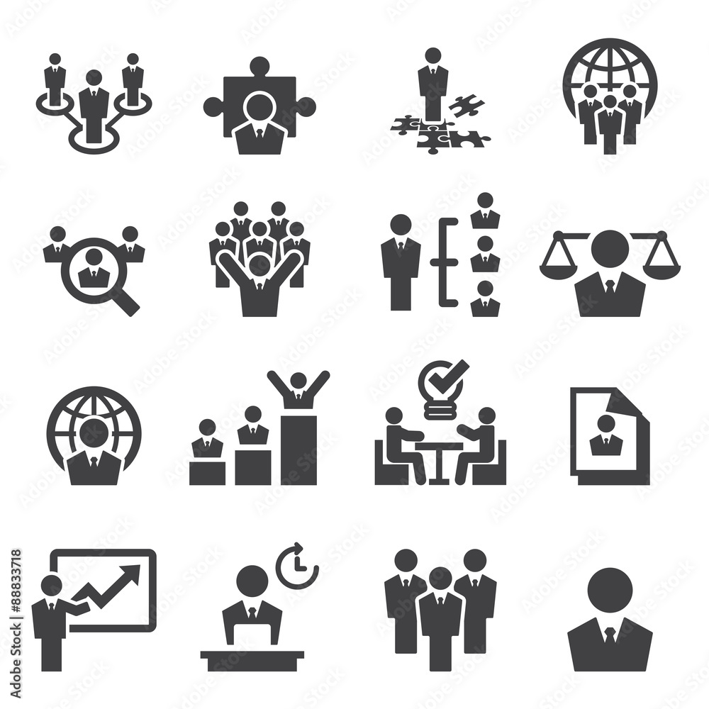 Human resources and management icons Human resources and management icons