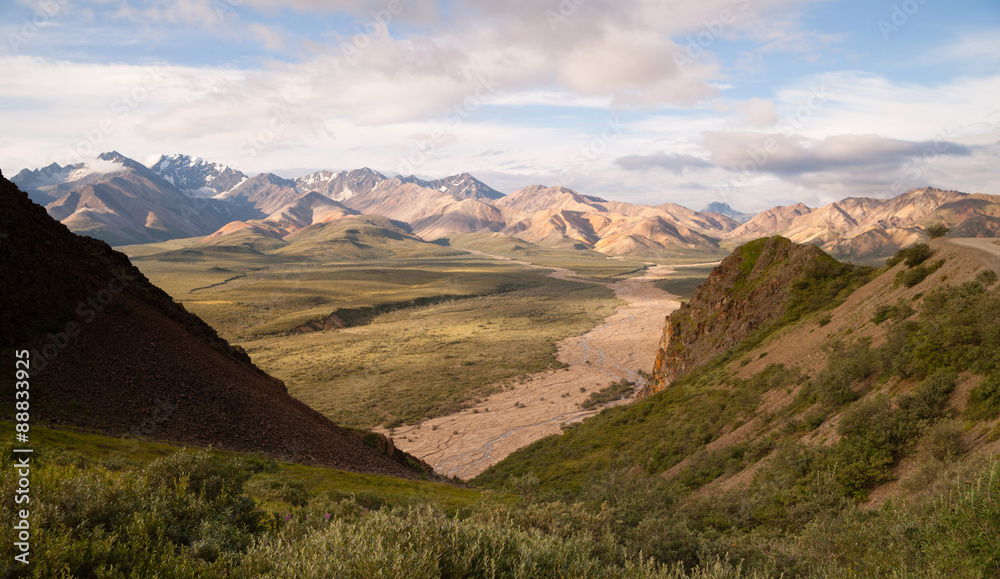 Valley and Mountains of the Alaska Denali Range