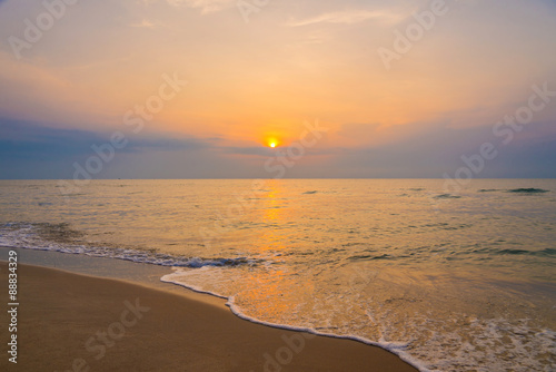 Sunrise on the beach of andaman sea.