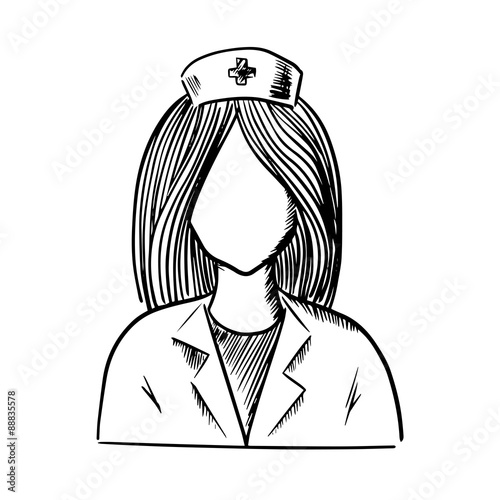 Doctor or nurse icon sketch